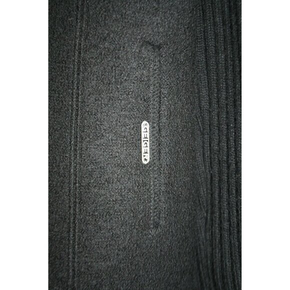 Geiger Austria Wool Button Cardigan Sweater Jacket Black Womens 10 Mountain Chic - Picture 2 of 9